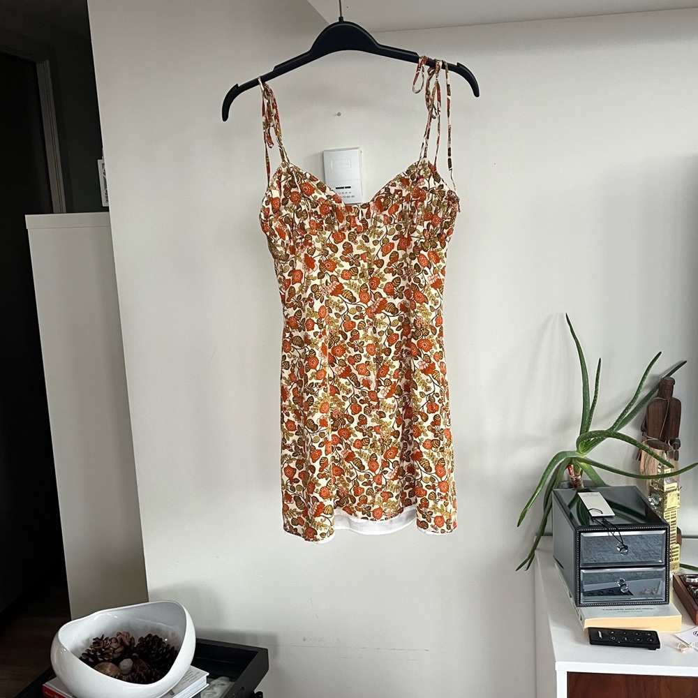 Realisation Par The Devon in 70's Floral Boho Silk Mini Dress Sz XS - Picture 10 of 17